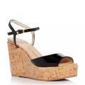Stuart Weitzman Palmina Platform Wedge Sandals, Black Size 37.5/7 NEW + DustBag