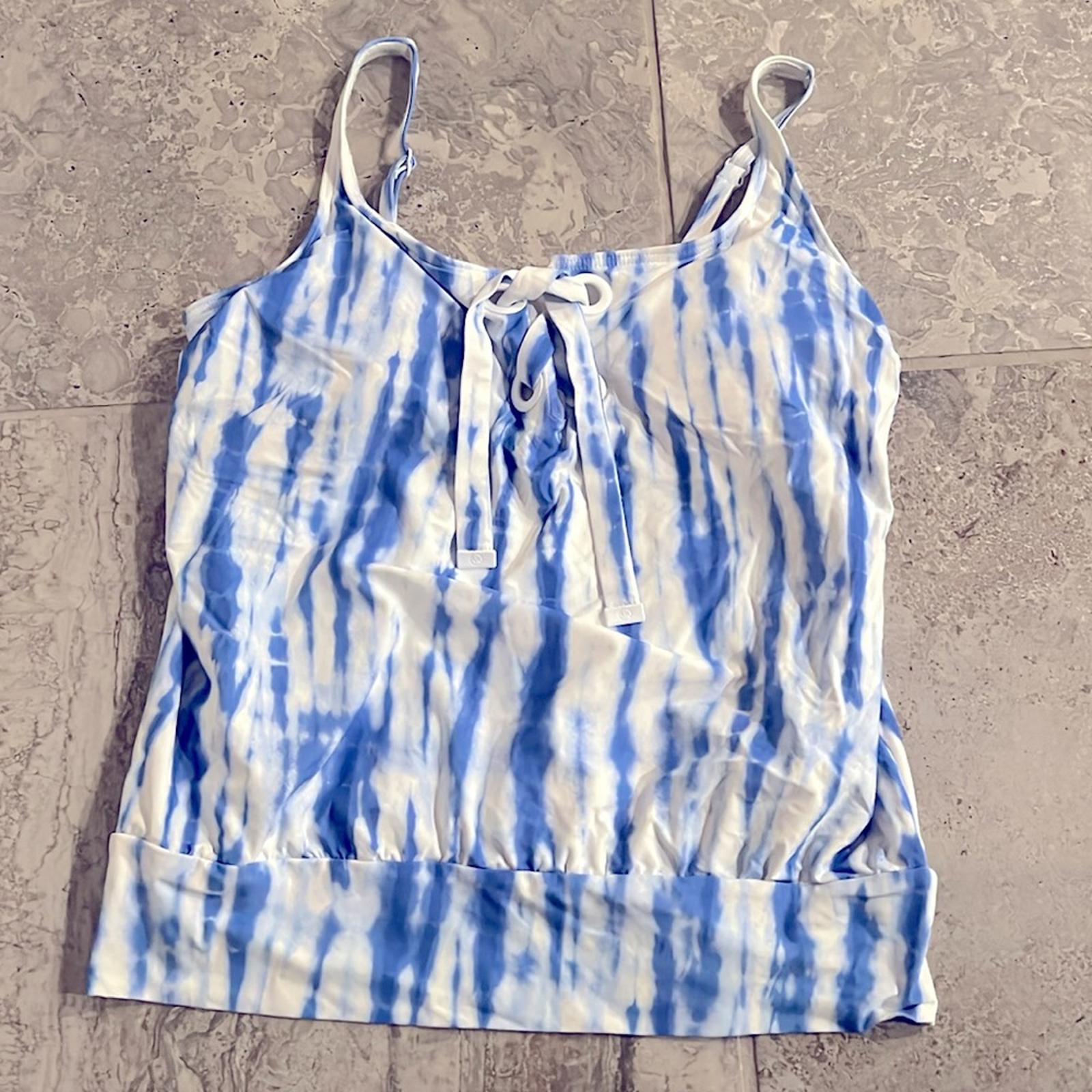 Michael Kors Crew Tie Dye Daydream Blouson Tankini Swim Top, NWT, Size XS $106