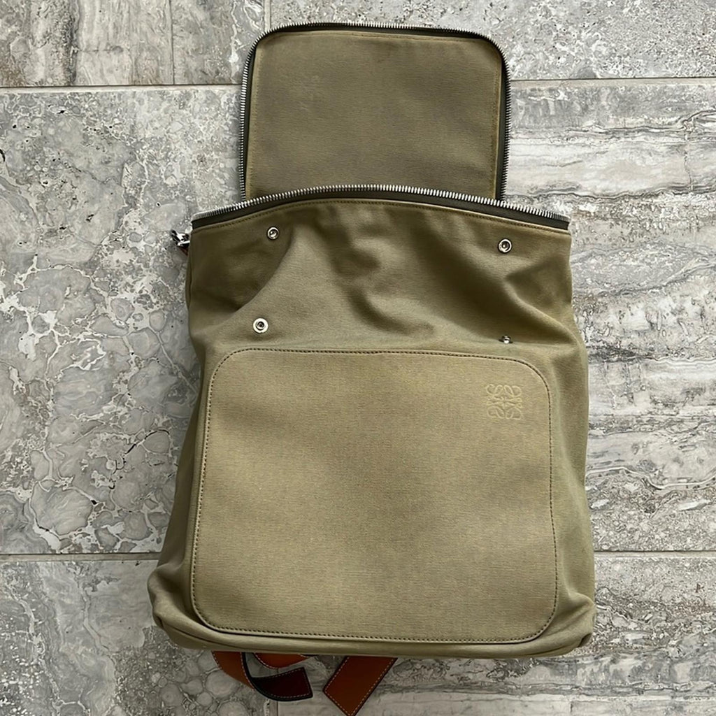 LOEWE Calfskin Small Goya Backpack in Olive Green, EXCELLENT!