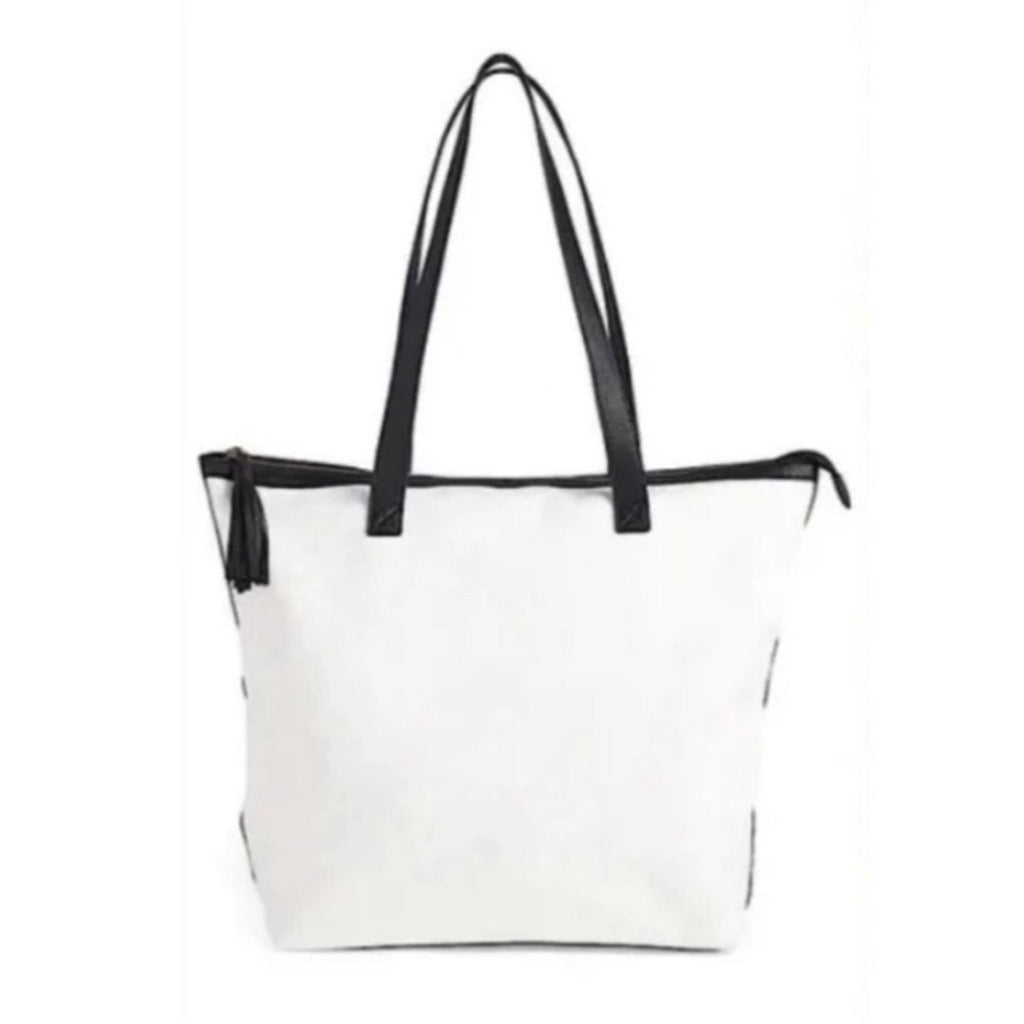 NWT Walter Baker Carly Bag, Canvas Vegan Leather Tote, New w/Tag Retail $198