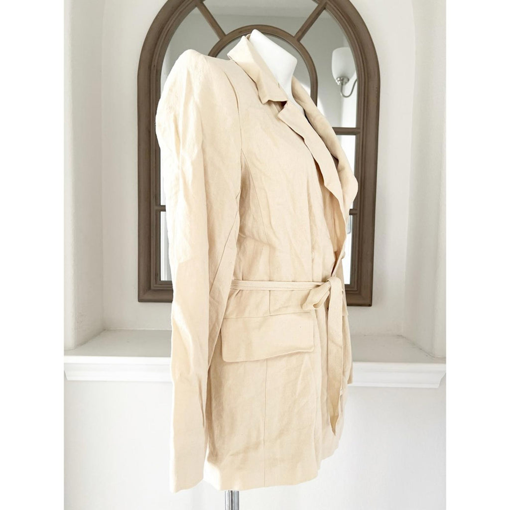 NEW Free People Olivia Linen Blend Blazer, Pebble Sand Size S, Retail $168