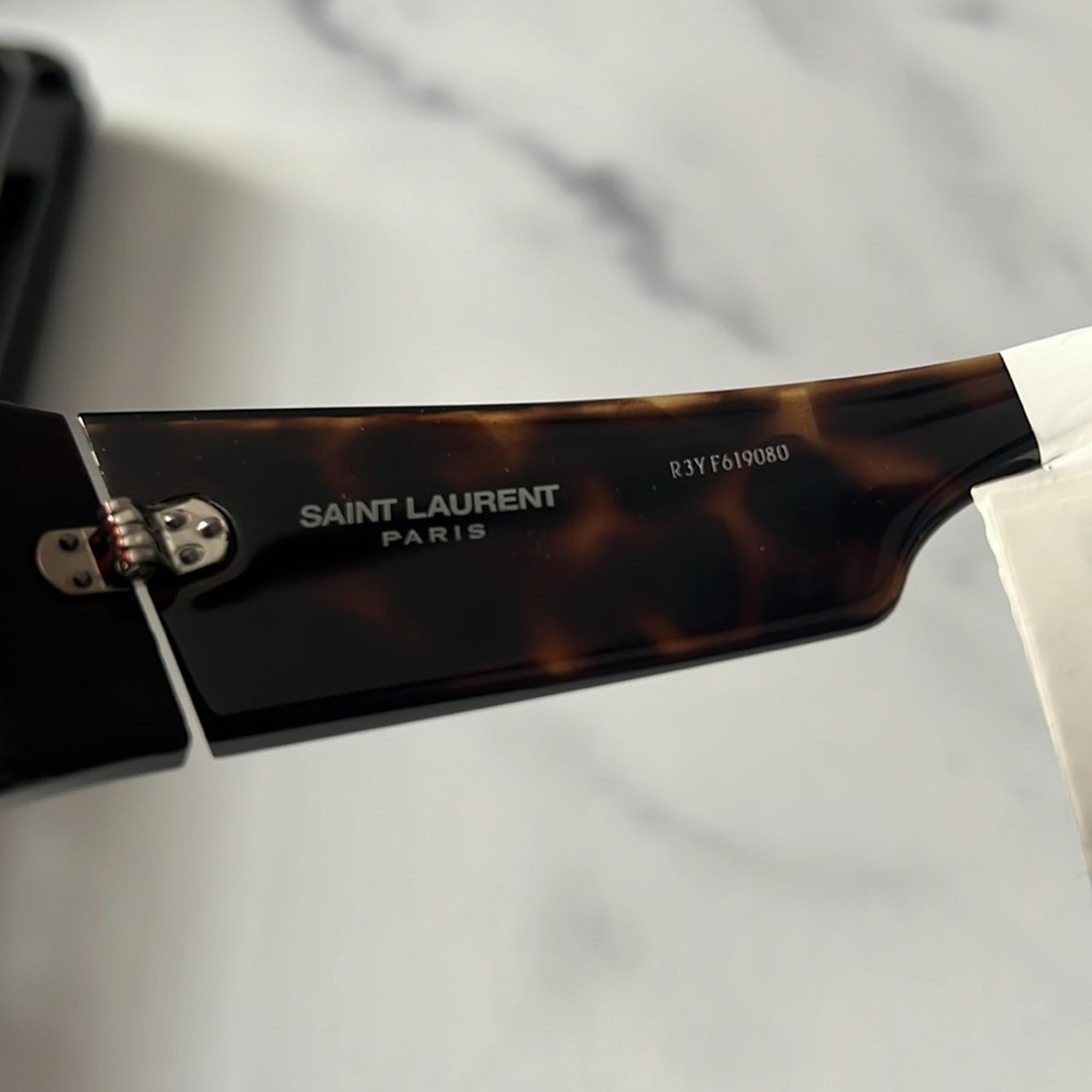 Saint Laurent Cat Eye Sunglasses, Brown Tortoise 67mm New w/Tag - Made in Italy