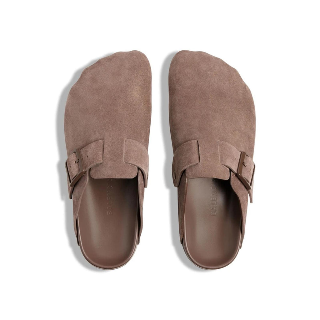 Balenciaga Sunday Mule in Light Brown Suede Calfskin, NEW, Size EU 41