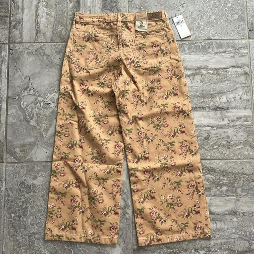 Ralph Lauren Floral Canvas Cropped Wide Leg Pants, Alvarado Wash, Size 6X NWT