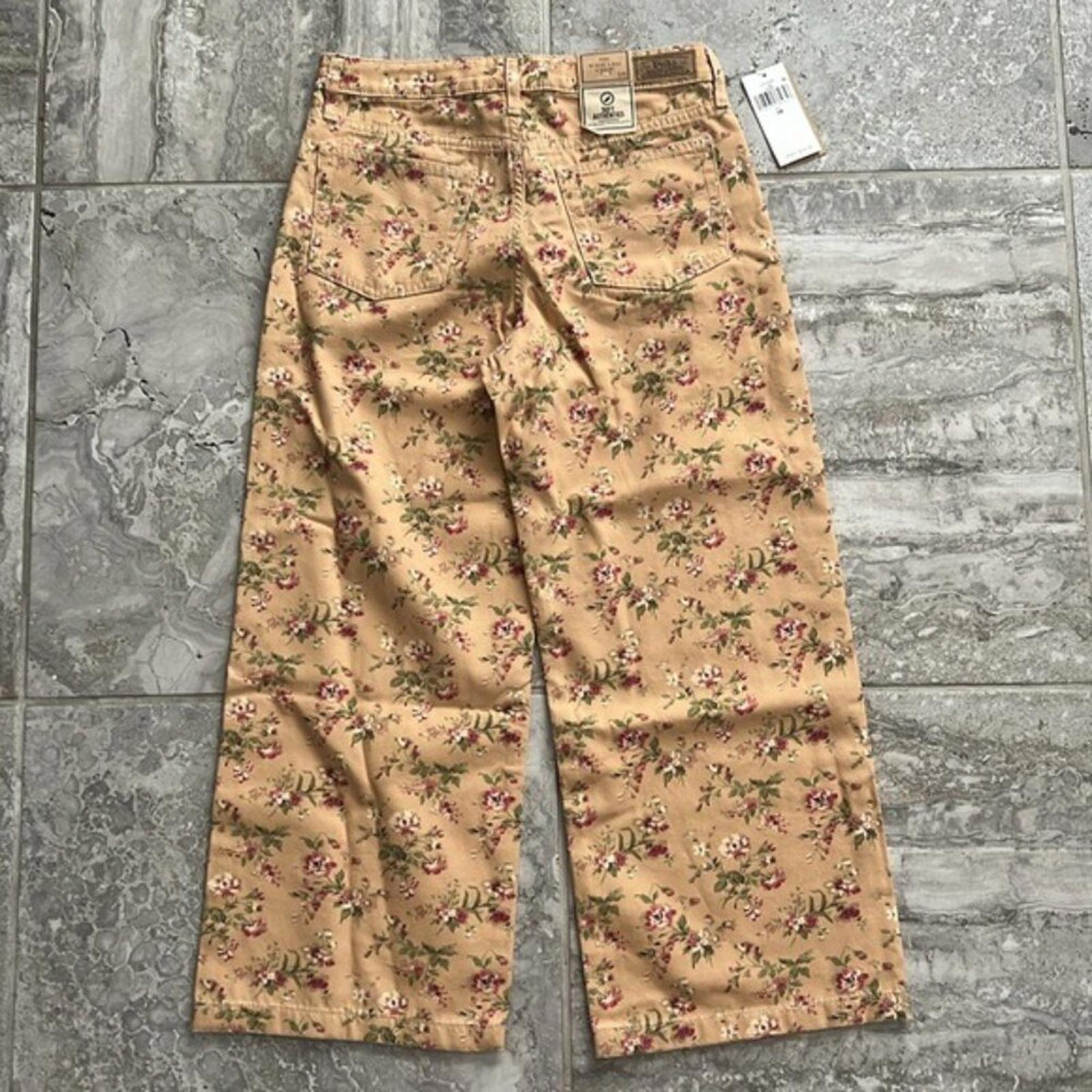 Ralph Lauren Floral Canvas Cropped Wide Leg Pants, Alvarado Wash, Size 6X NWT