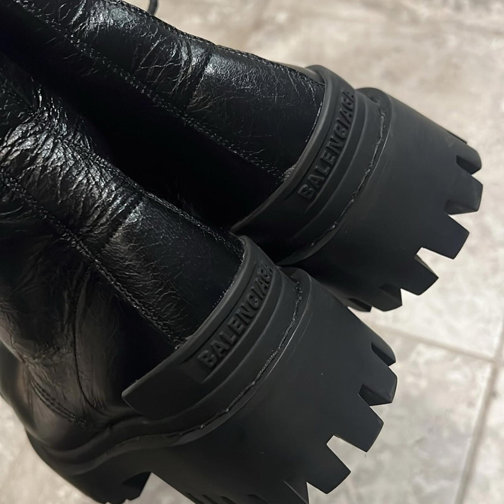 Balenciaga Strike Combat Boots in Black, Size 8.5 New in Box +2 Dust Bags
