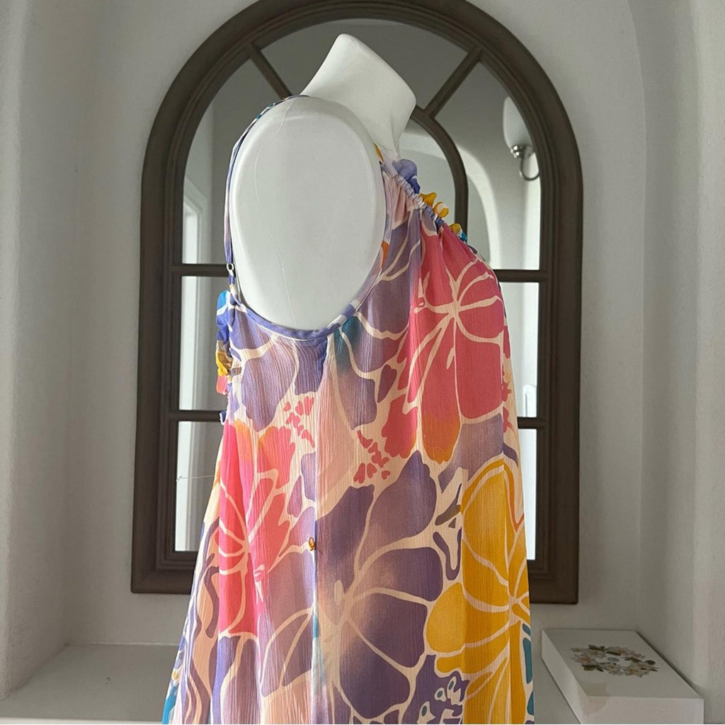 Ramy Brook Ivy Printed Silk Tiered Maxi Dress, Palav, Size XS New w/Tag $585