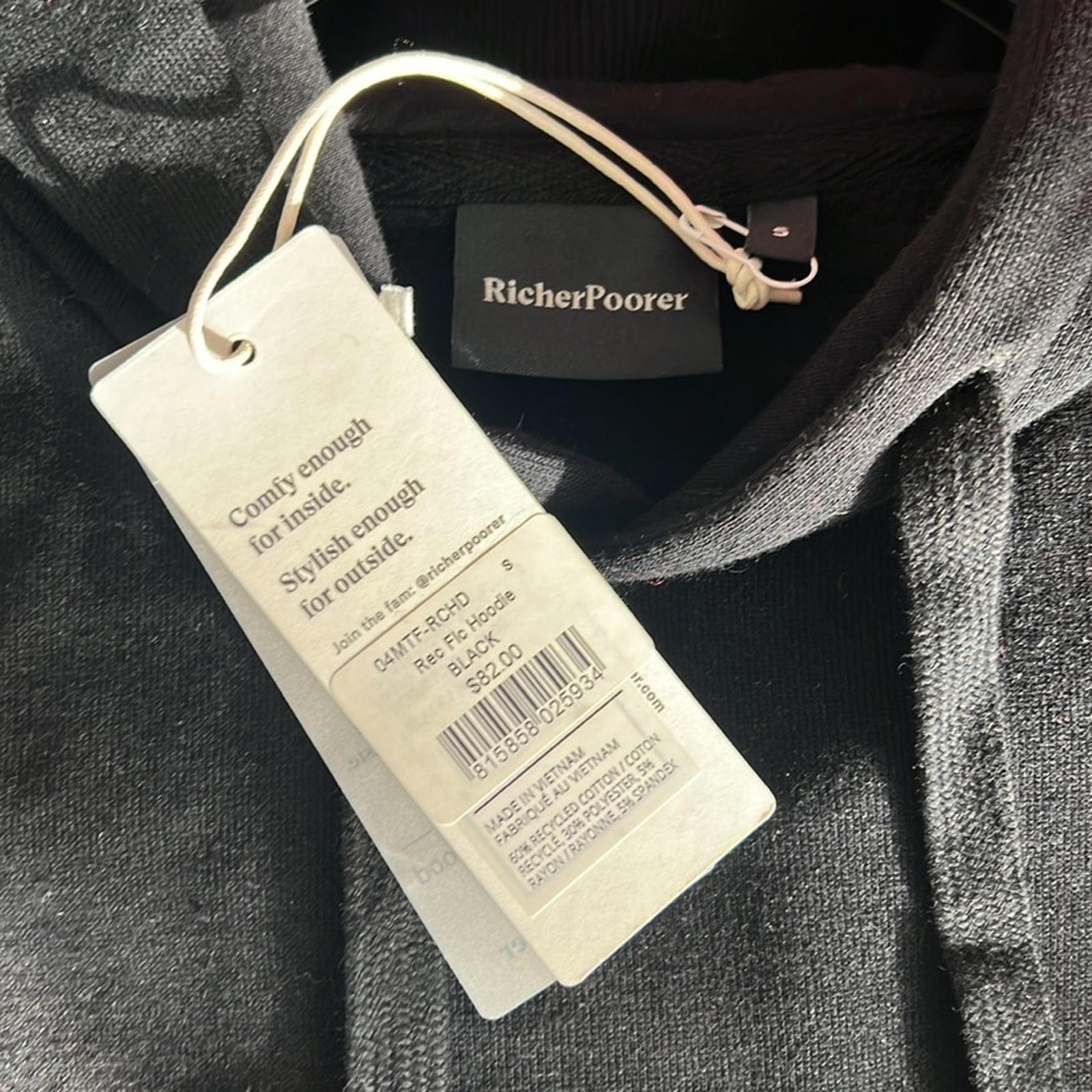 Richer Poorer Men's Recycled Fleece Hoodie in Black, Size S New w/Tag