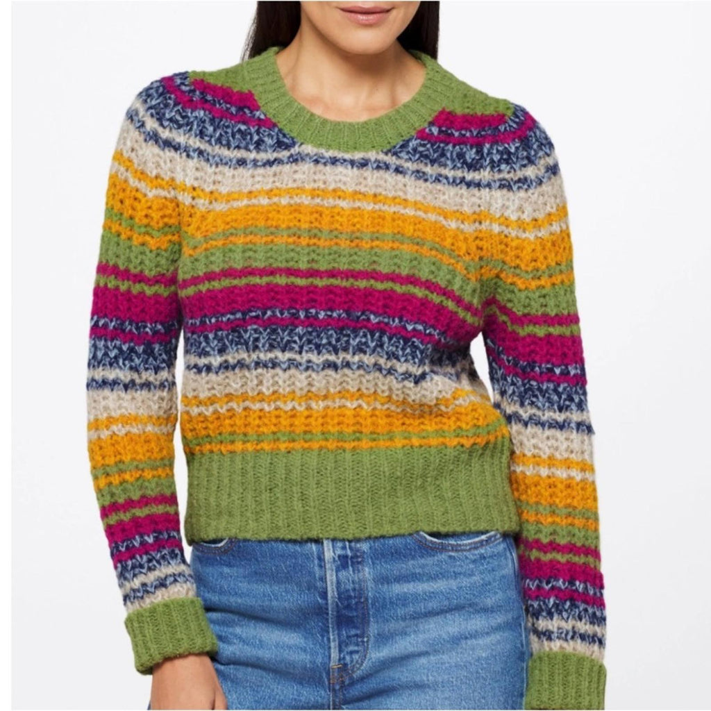 NEW MOTHER The Inset Puff Sleeve Jumper Sweater, Size L New w/Tag Retail $325