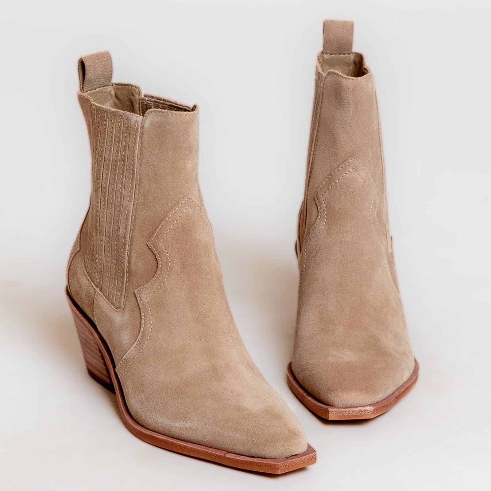 Dolce Vita Senna Bootie in Almond Suede, Size 11 NEW in Box