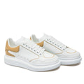 Alexander McQueen Oversized Low-Top Sneakers in White/ Camel, Size 41 NEW $850