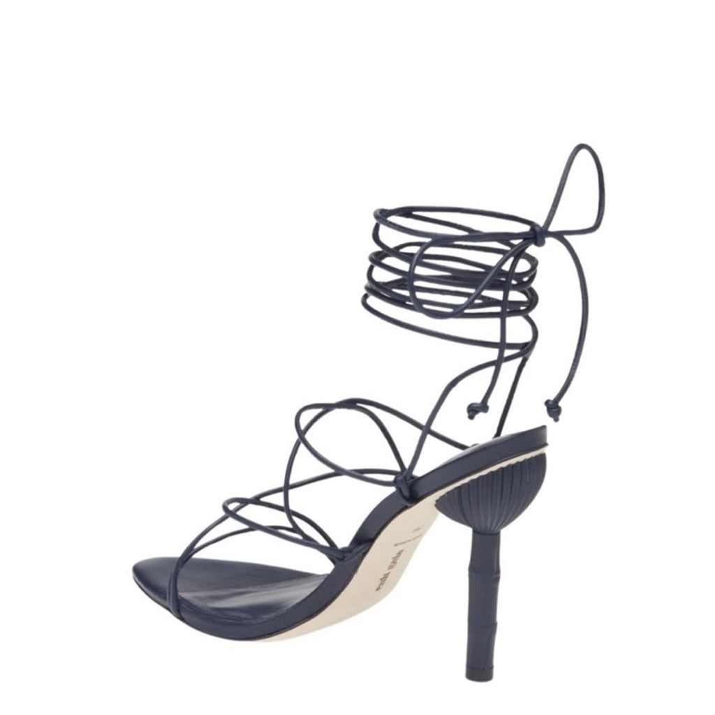 NEW Cult Gaia Soleil Lace Up Strappy Heel Sandals, Navy EU Size 42 Retail $388