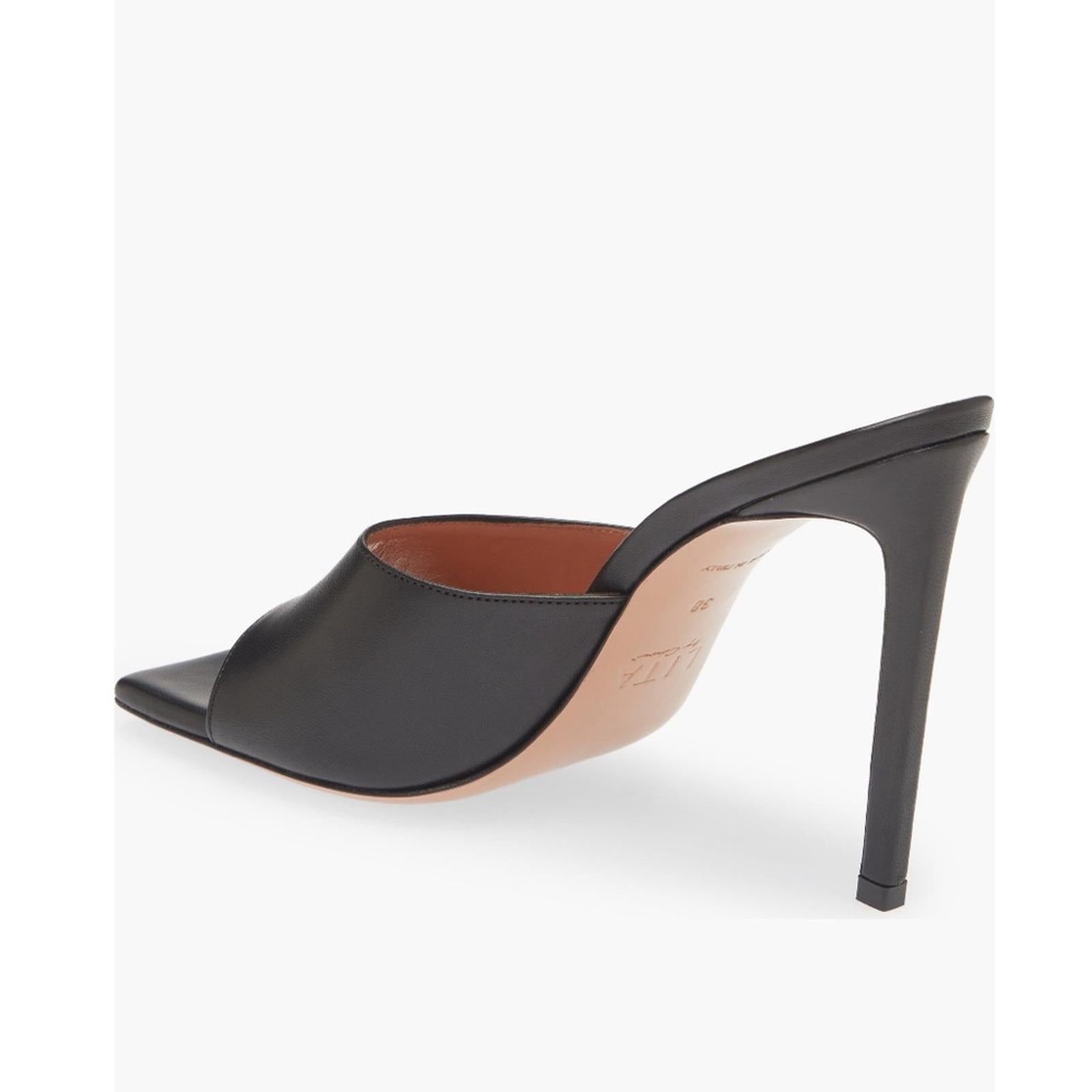 LITA by Ciara Black Solid Square Toe Slide Sandals, L1028-11 Size 42 New in Box