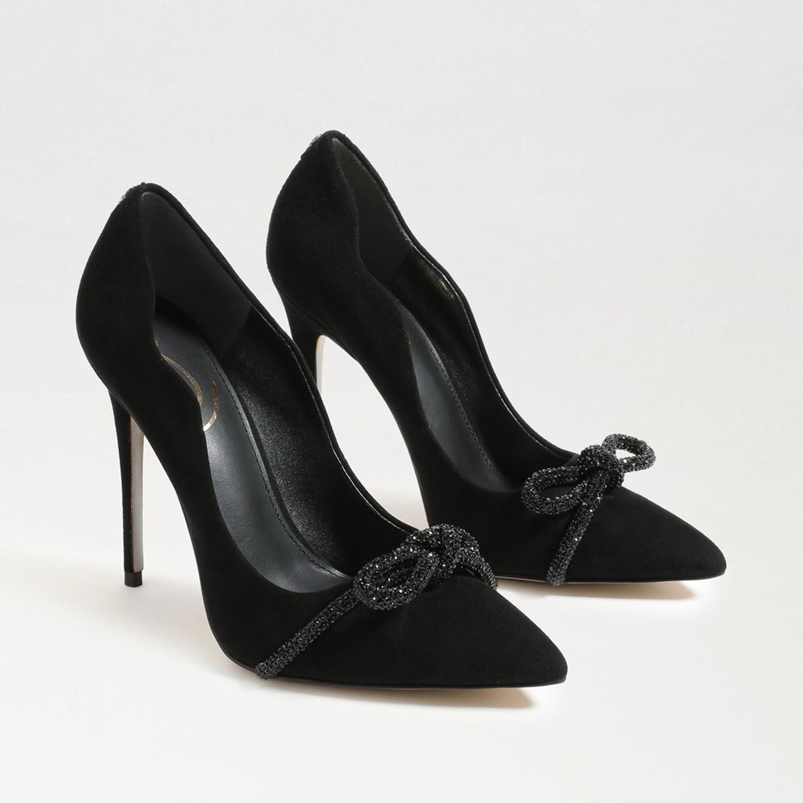 Sam Edelman Deela Evening Bow Pump in Black Satin, Size 11 New in Box w/Dust Bag
