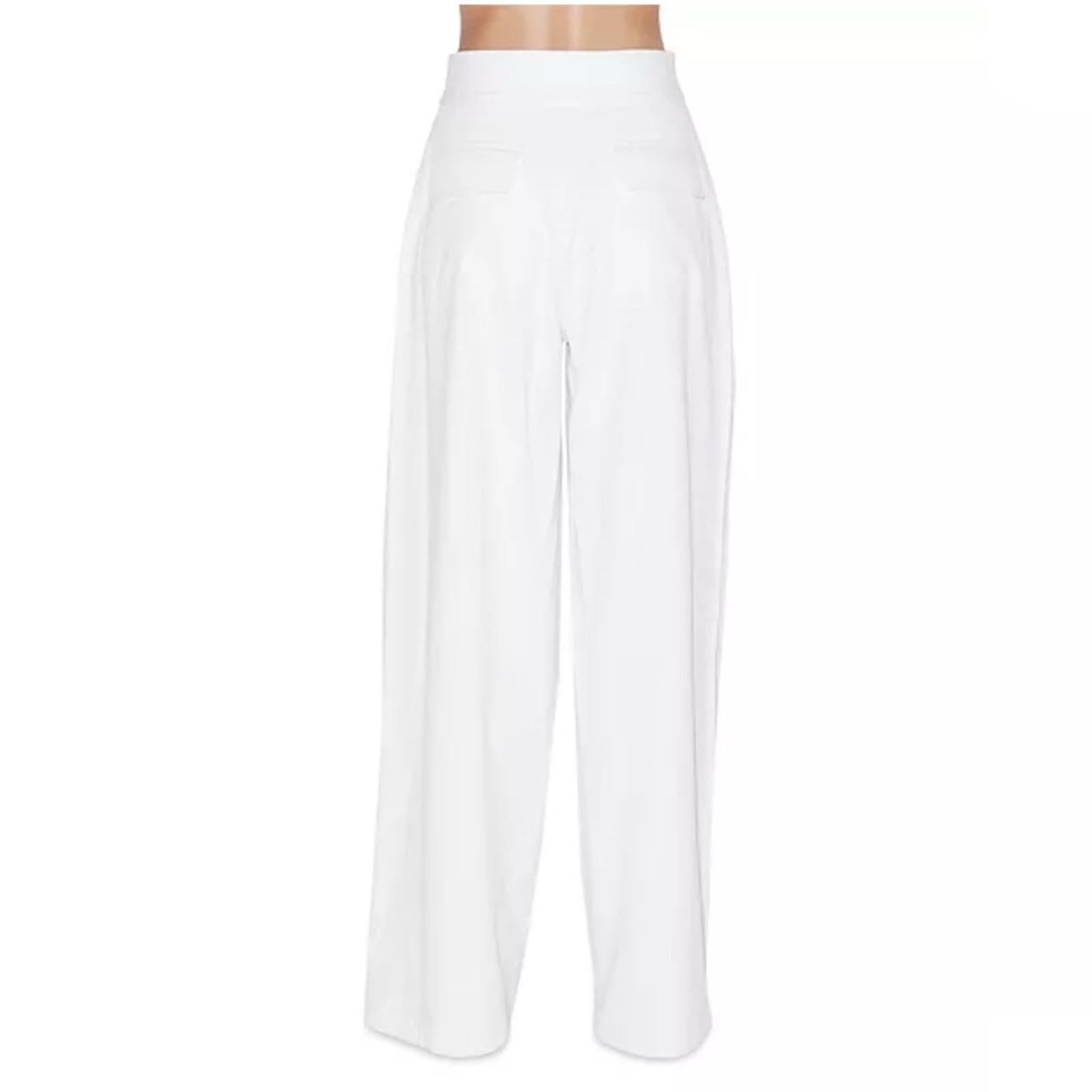 Rosetta Getty Pleat Front Wide Leg Pants in White, Size 4, NWT Retail $995