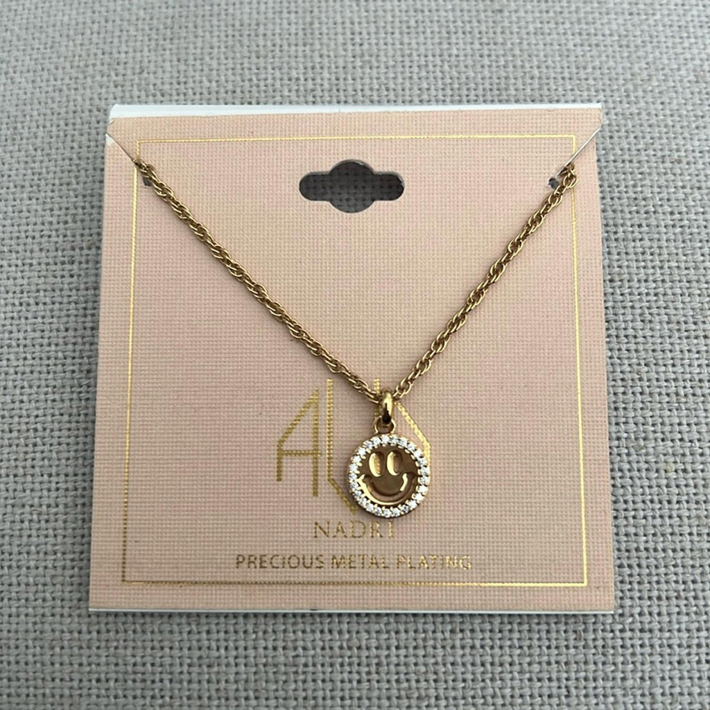 Ava Nadri 18kt. Gold Plated Brass Smiley Face Pendant Necklace, New w/Tag