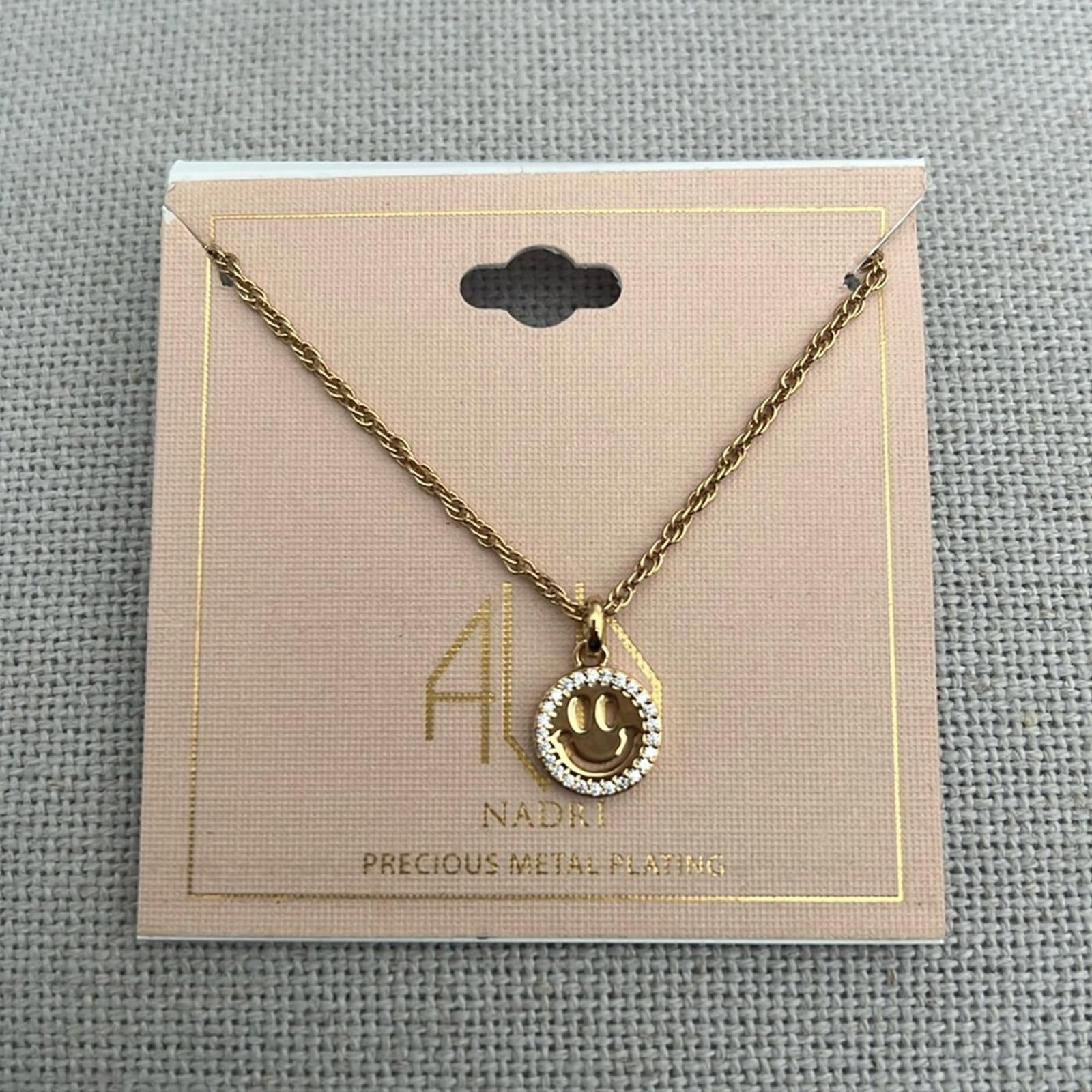 Ava Nadri 18kt. Gold Plated Brass Smiley Face Pendant Necklace, New w/Tag
