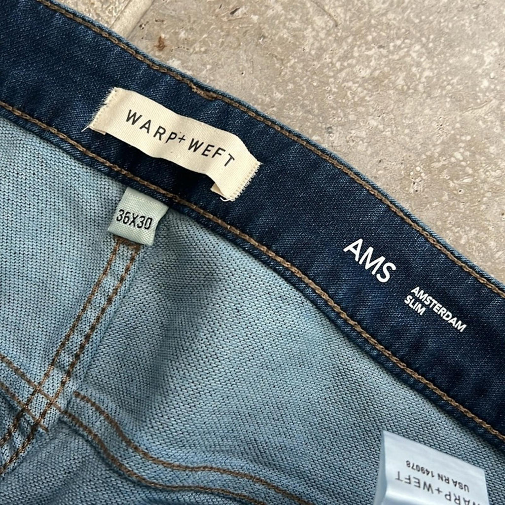 WARP + WEFT AMS Amsterdam Slim Stretch Jeans, Size W36 X L30 New with Tag