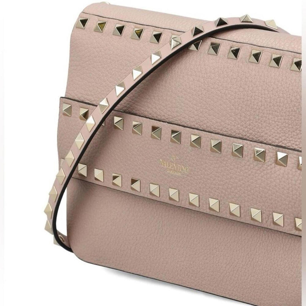 Valentino Garavani Rockstud Leather Crossbody Mauve Pink EXCELLENT Retail $1,950