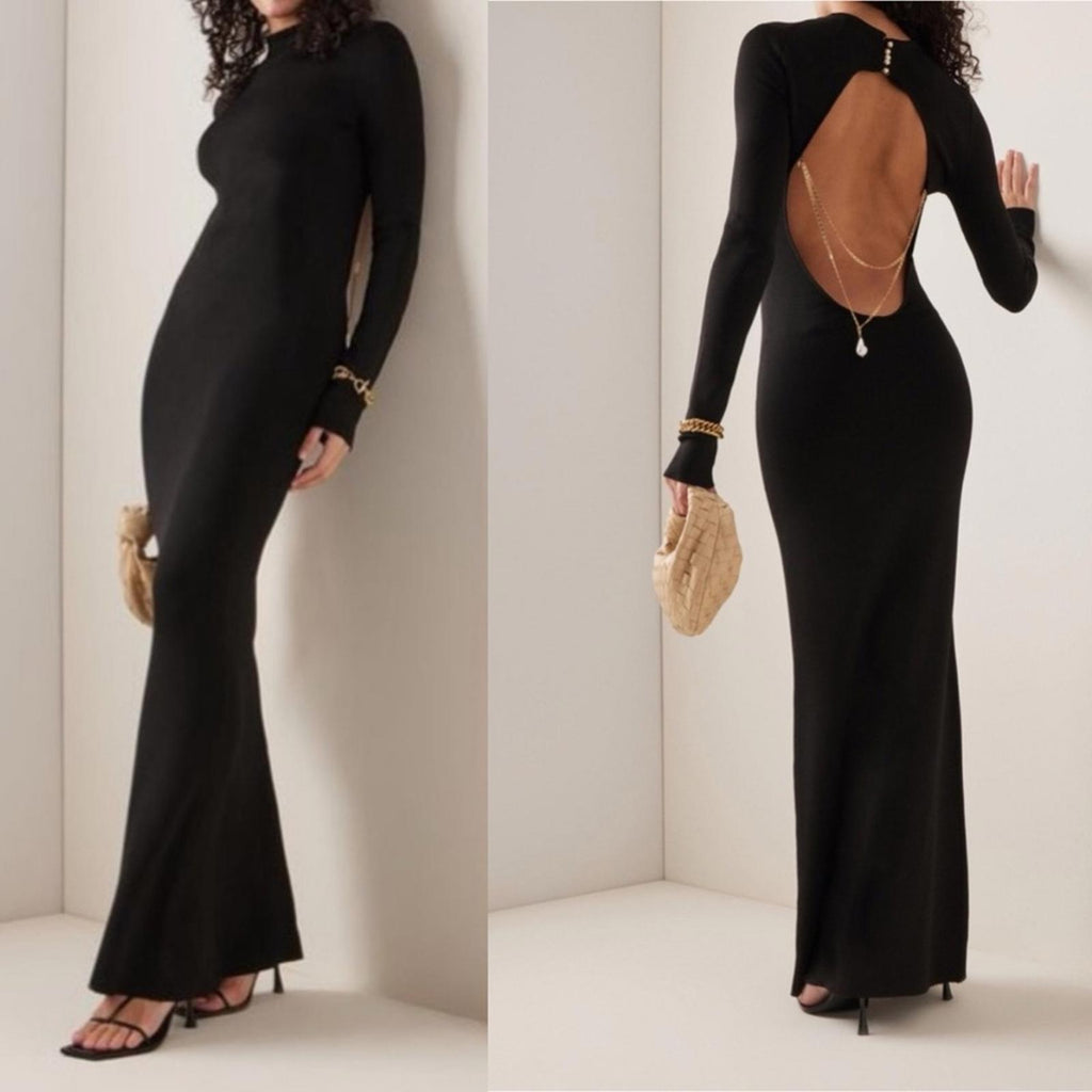 Galvan London x Revolve Athena Pearl Dress in Black, NWT, Size S