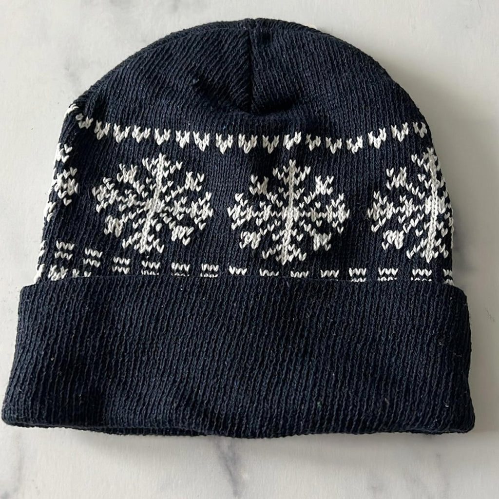 Men’s Insulated Hat, Knit Beanie, Navy & White One Size New w/Tag