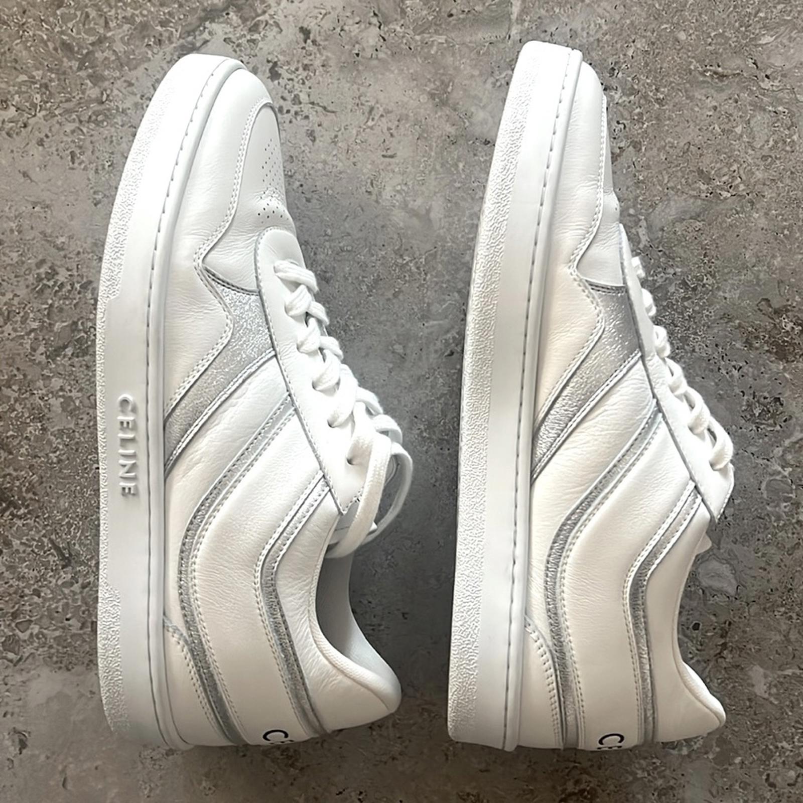 Celine Low Wave Lace-Up Sneaker, Optic White/Silver Size 41 in Box +DustBag $750