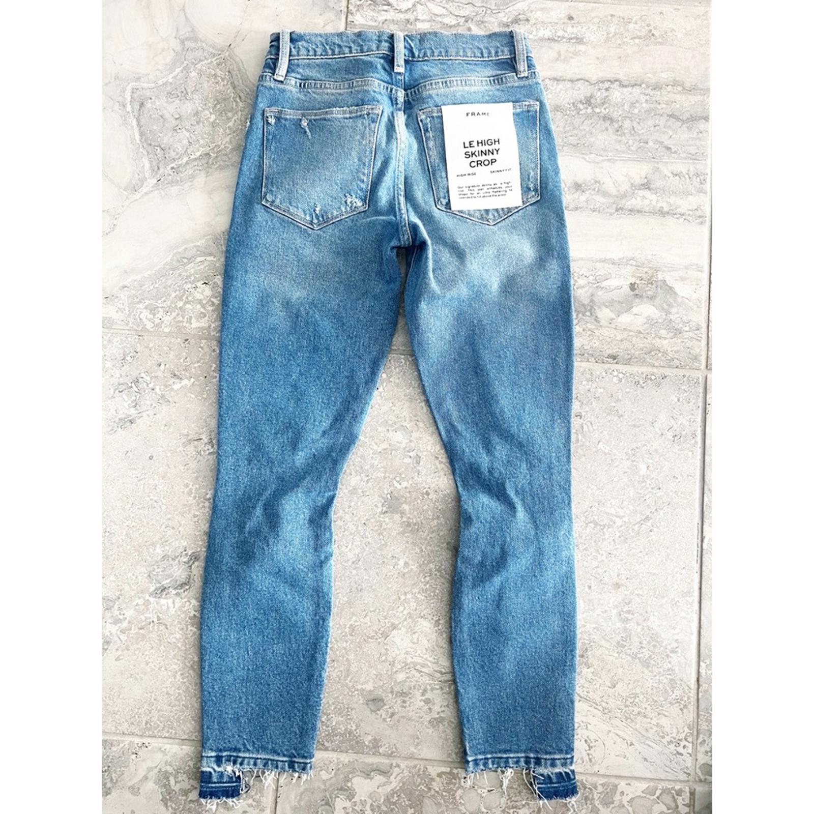 FRAME Le High Skinny Cropped Distressed High-Rise Skinny Jeans, Size 23 NWT $228