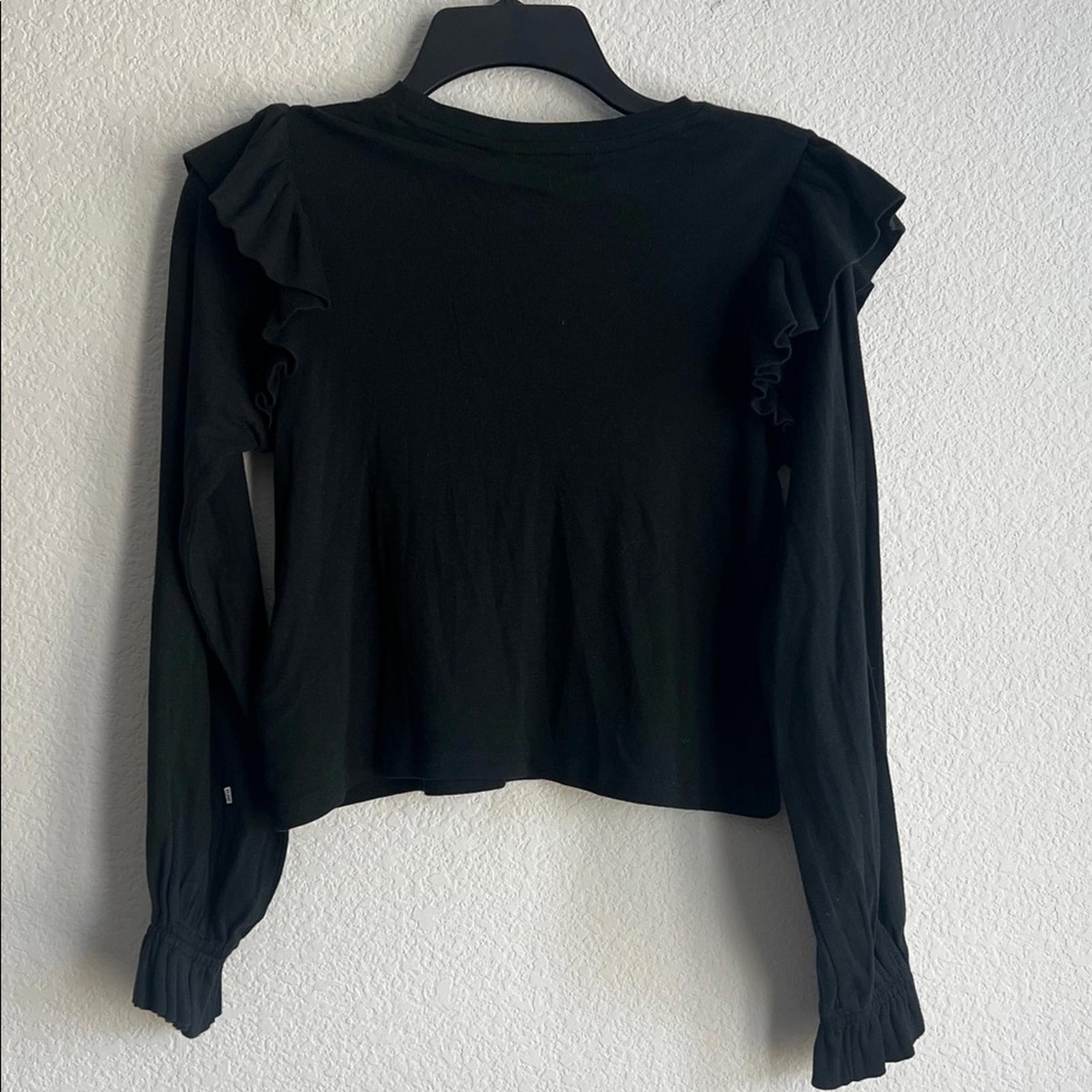Polo Ralph Lauren Ruffled Cotton-Modal Long-Sleeve Sweatshirt, Size L(12-14) NWT