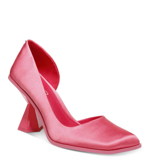 Circus Sam Edelman Rosemary Square-Toe D'Orsay Pumps, Punk Pink Satin Size 6 NEW