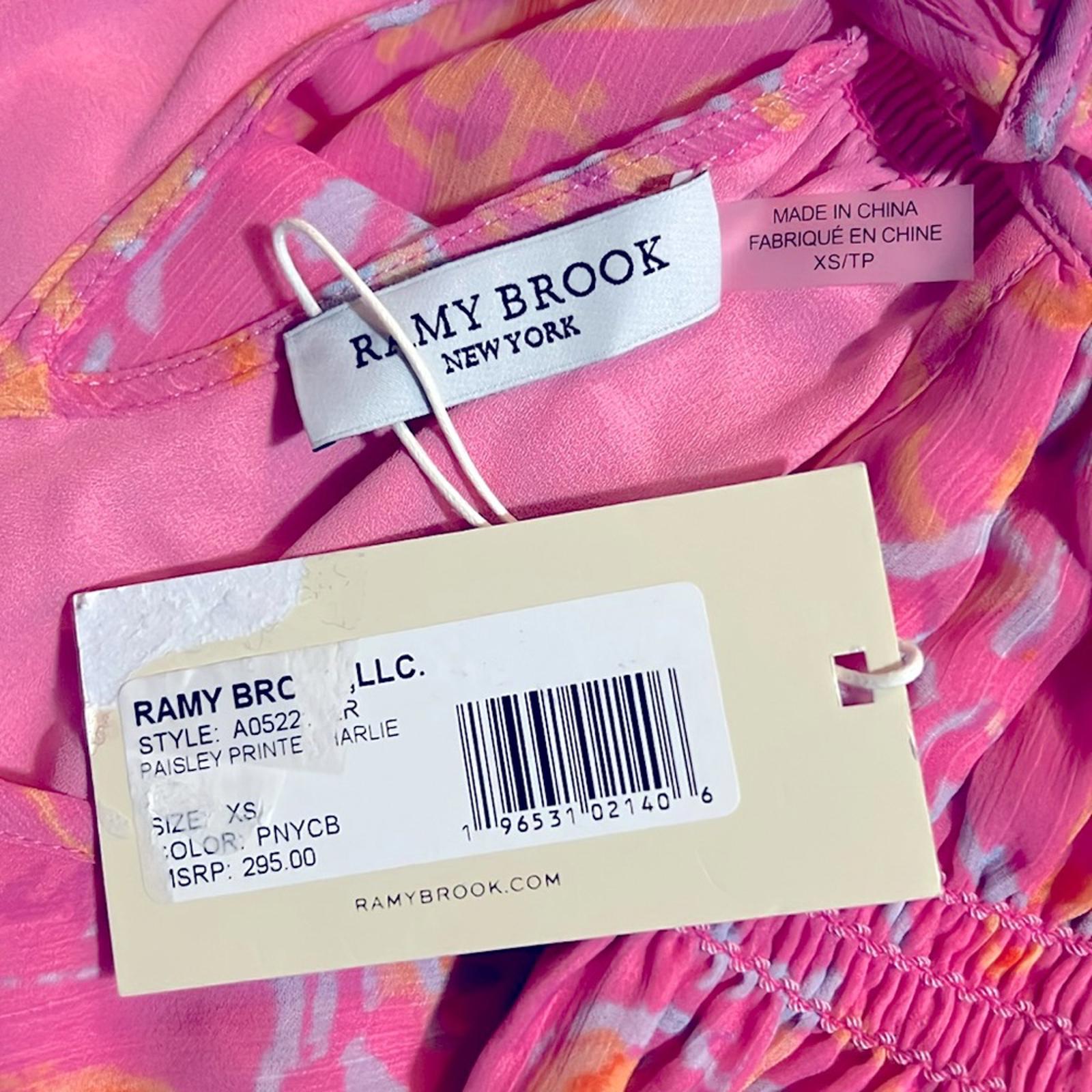 Ramy Brook Harlie Paisley Halter Neck Tank Top, Pink Size XS New w/Tag $295
