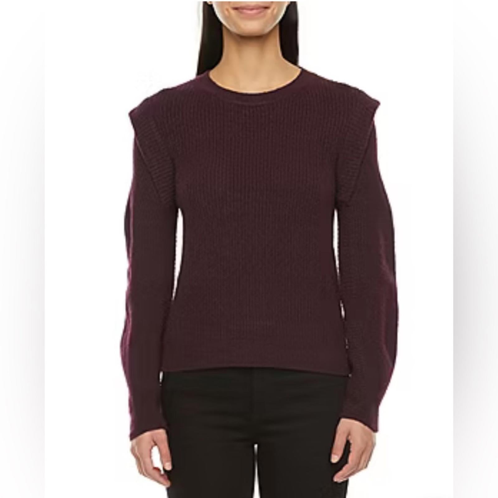 Worthington Crew Neck Long Sleeve Pullover, Classic Burgundy Size M New w/Tag