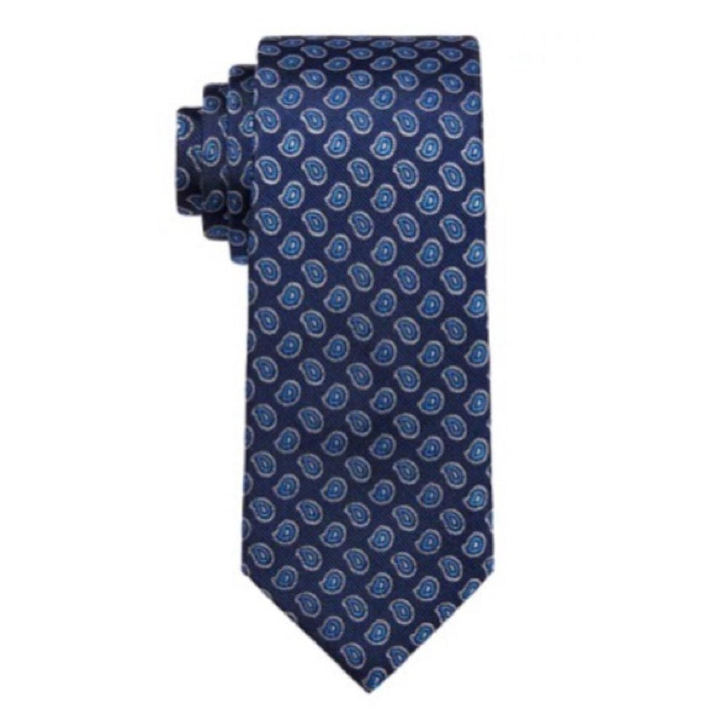 Tommy Hilfiger Men's Small Bold Paisley Tie in Blue/Navy, One Size, NWT