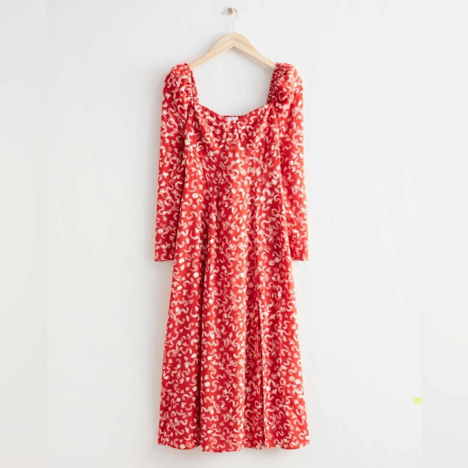 & Other Stories Puff Sleeve Midi Dress, Size 8 New w/Tag