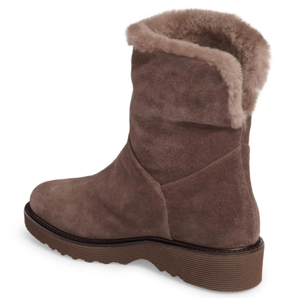 Aquatalia Kimberly Weatherproof Suede & Shearling Booties, Size 12 Made in Italy