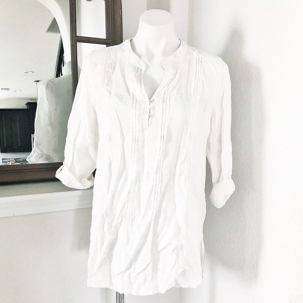 Anthropologie’s Cynthia Rowley Linen Shirt Tunic in White, Size L