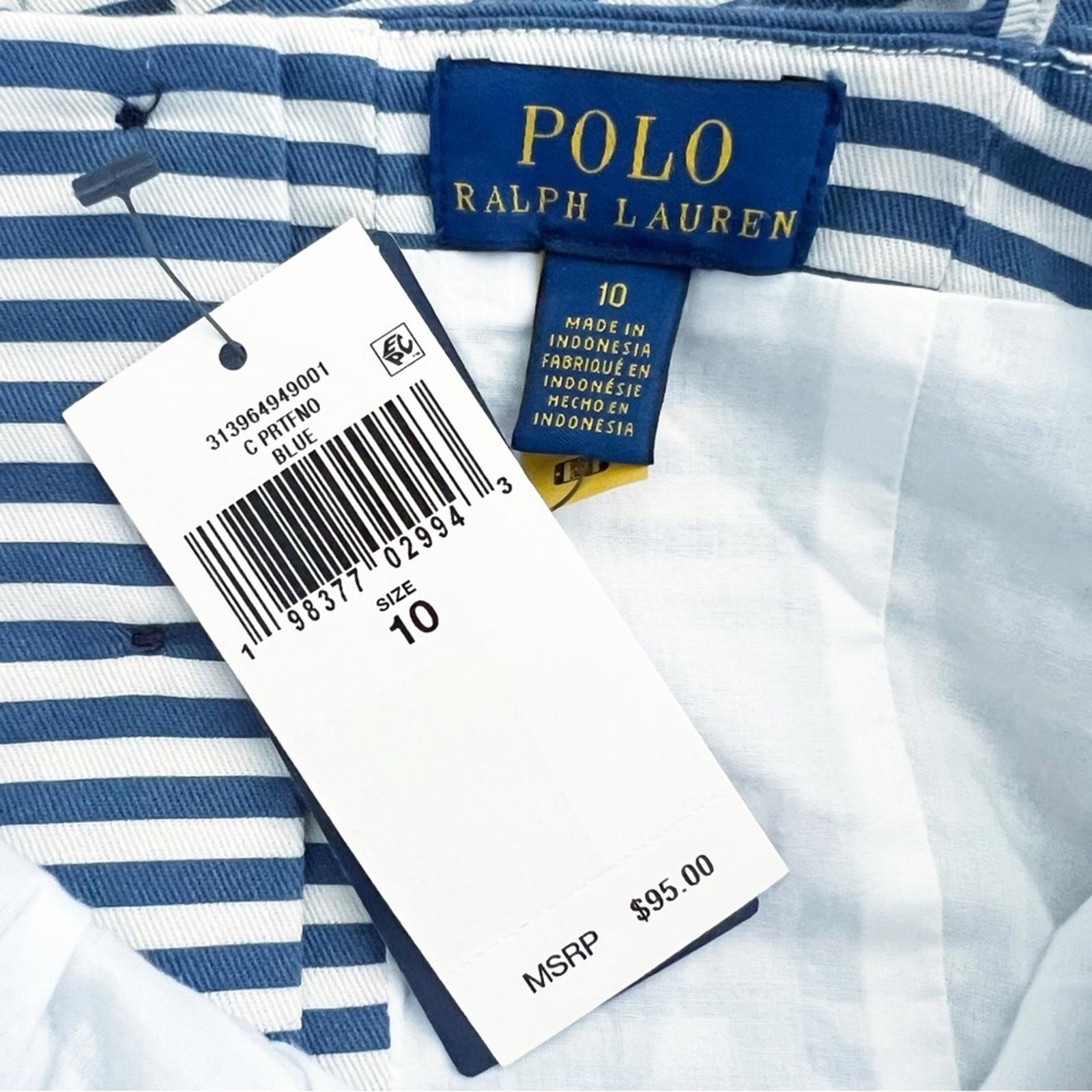 Polo Ralph Lauren Girl's Striped Cotton Sleeveless Dress in Blue, Size 10, NWT