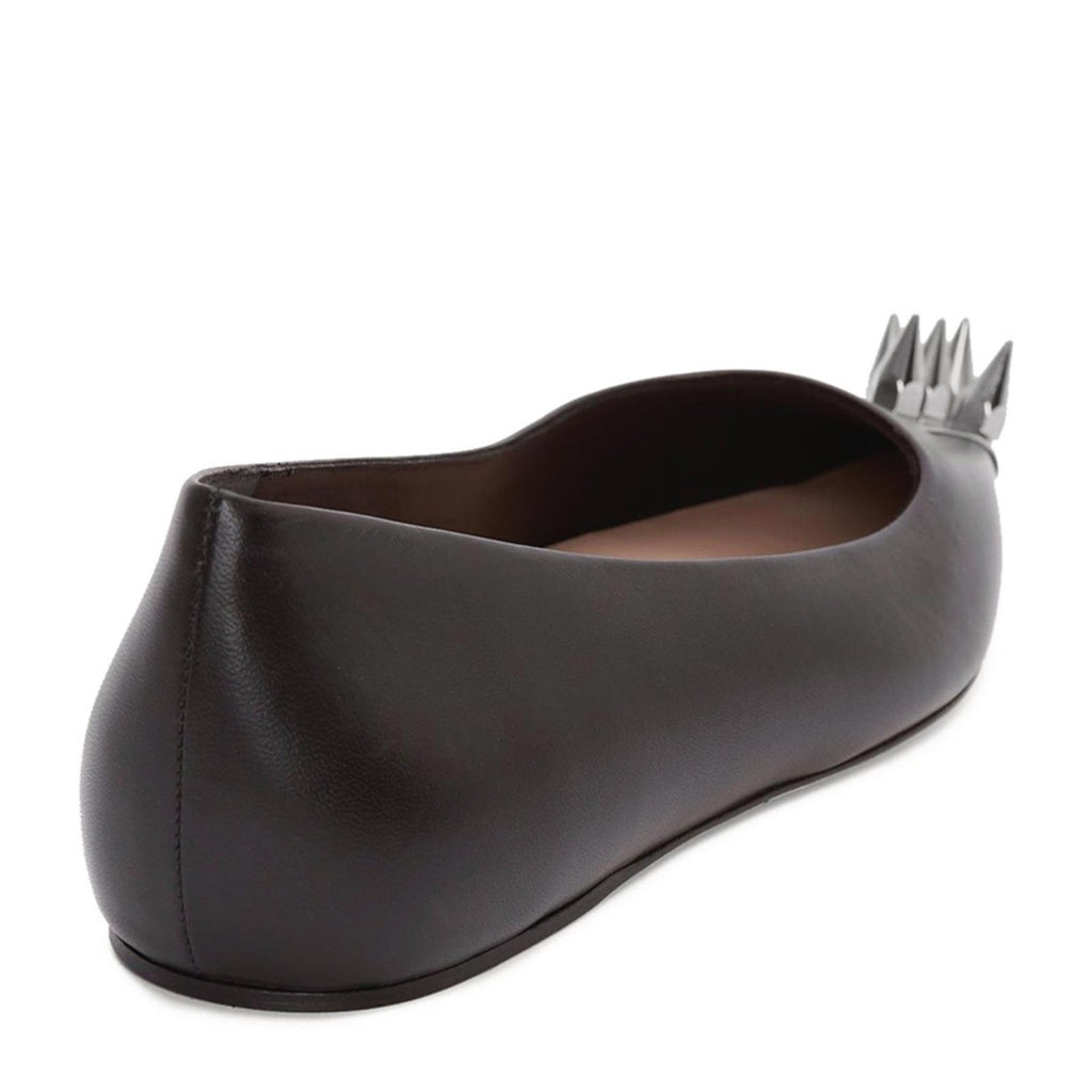 Alexander McQueen Leather Punk Stud Ballerina Flats Size 37 New in Box +Dust Bag