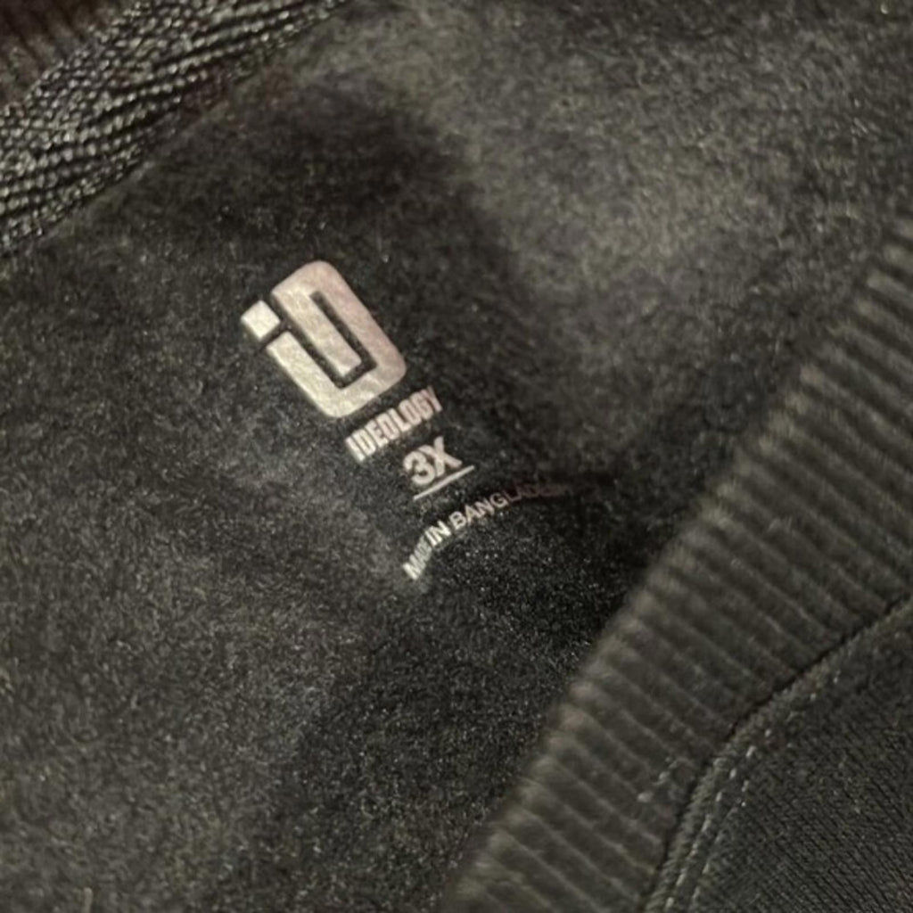 ID Solid Crewneck Fleece Sweatshirt, Black Plus Size 3X New w/Tag