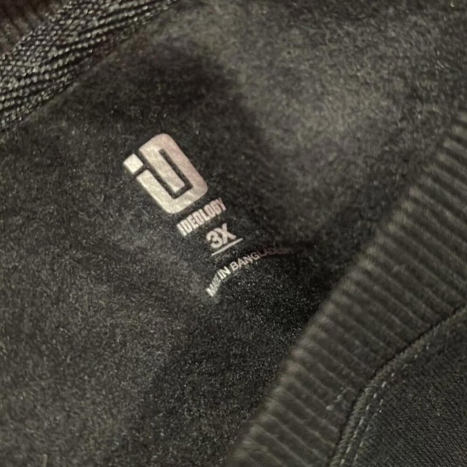 ID Solid Crewneck Fleece Sweatshirt, Black Plus Size 3X New w/Tag
