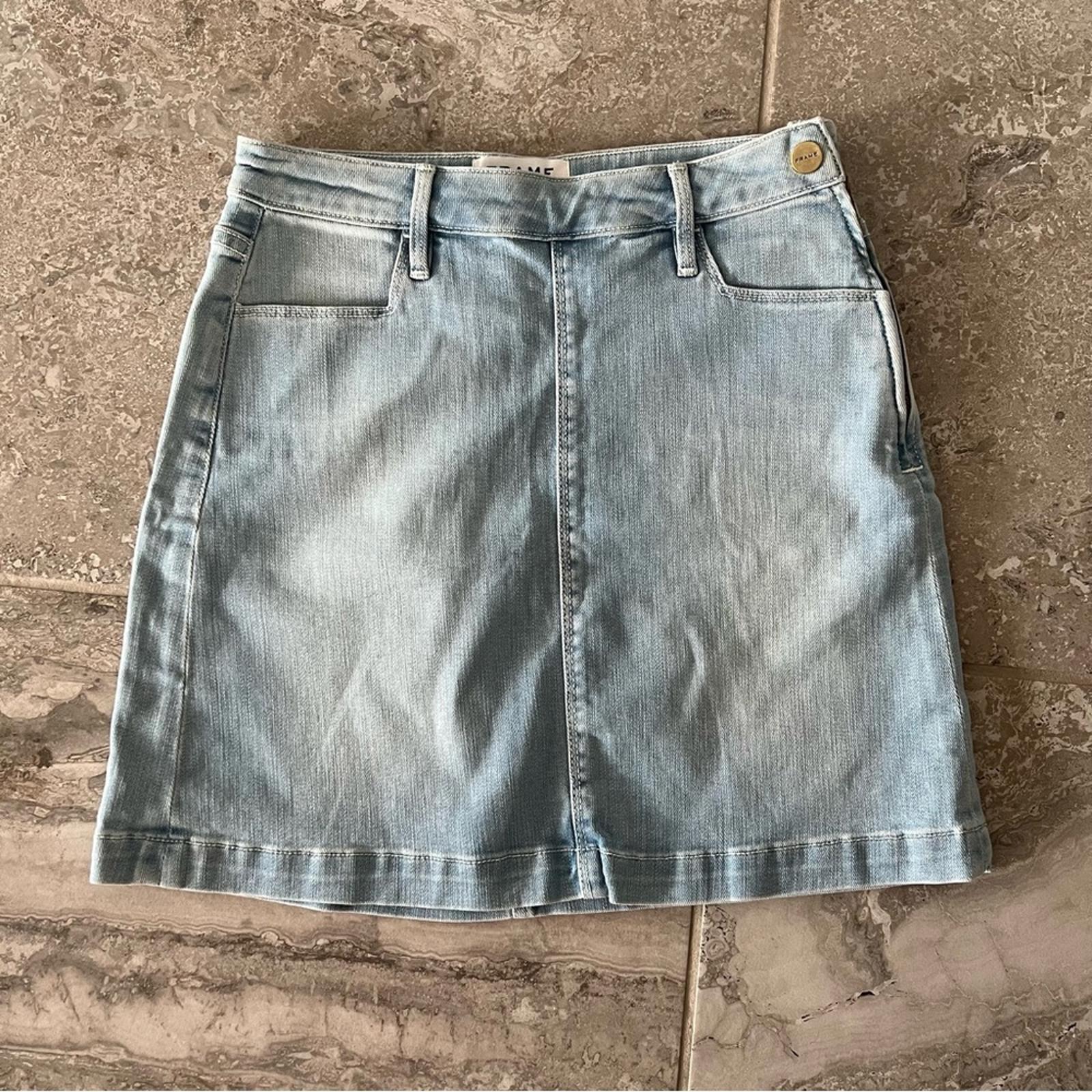 Frame Barrington Mini Skirt in Faded Blue, Size 25 / Small, Retail $215