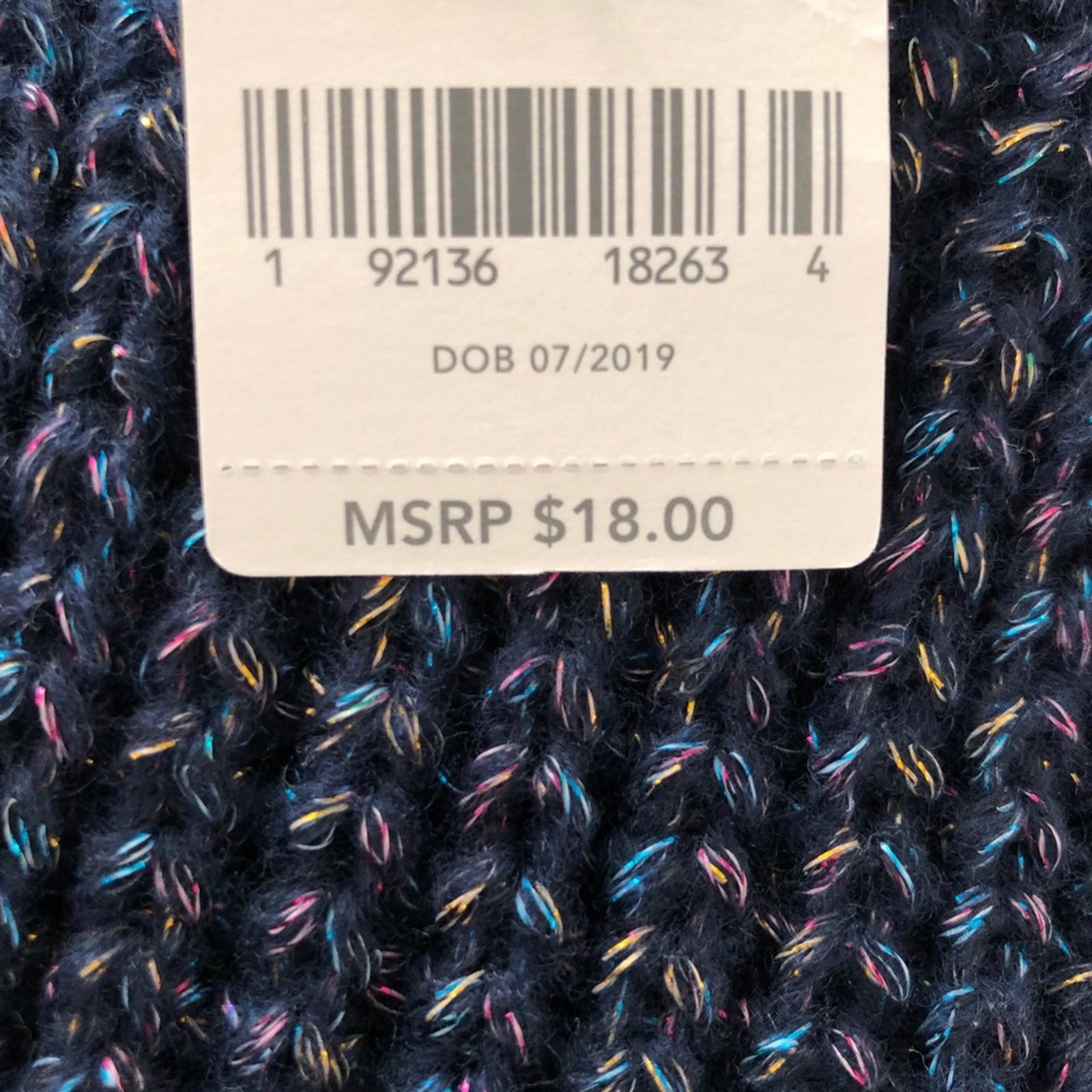 Carter’s Navy Sparkly Cable Knit Scarf, Unisex, Size 8 & Up