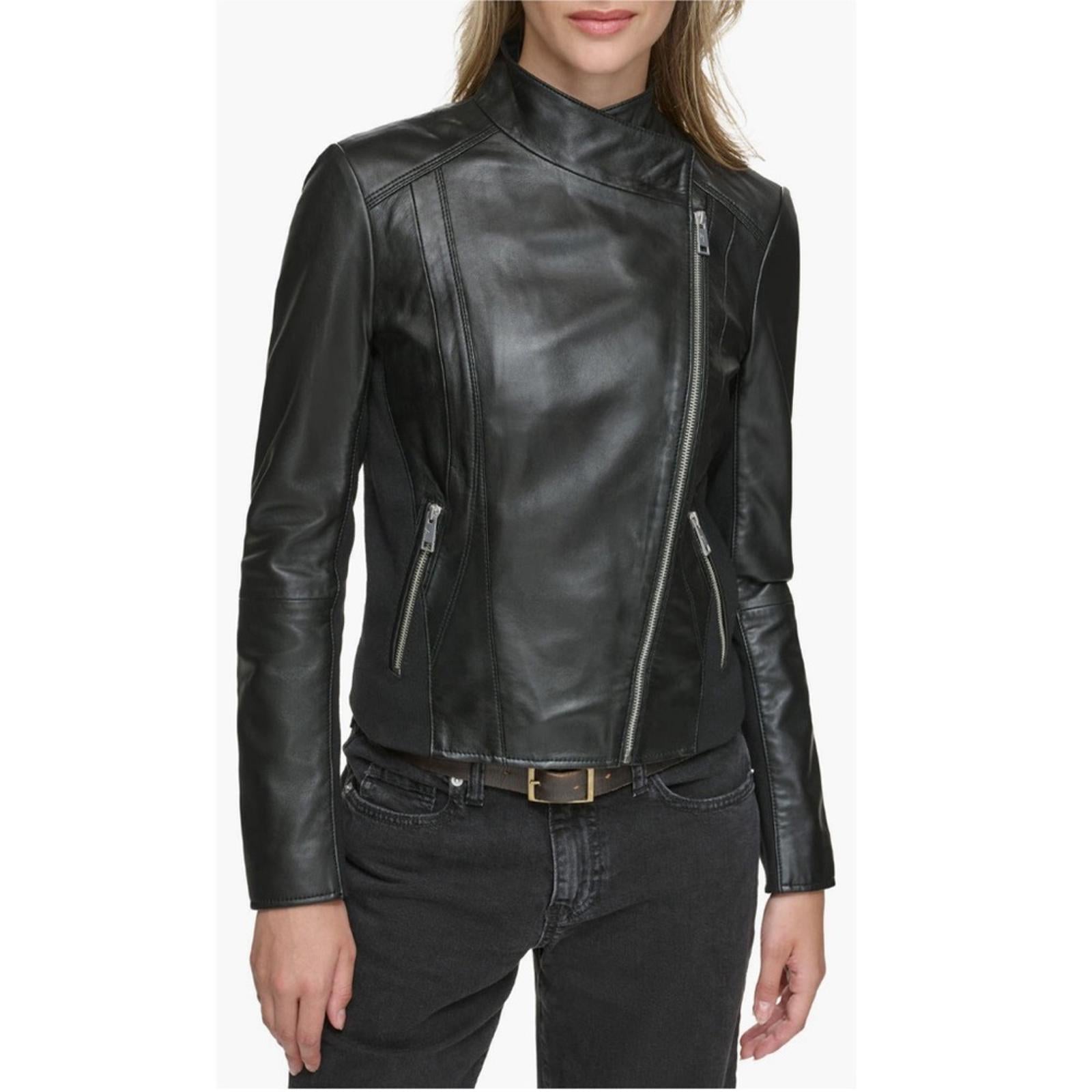 Andrew Marc Minowa Genuine LEATHER Jacket in Black, Size XL New w/Tag