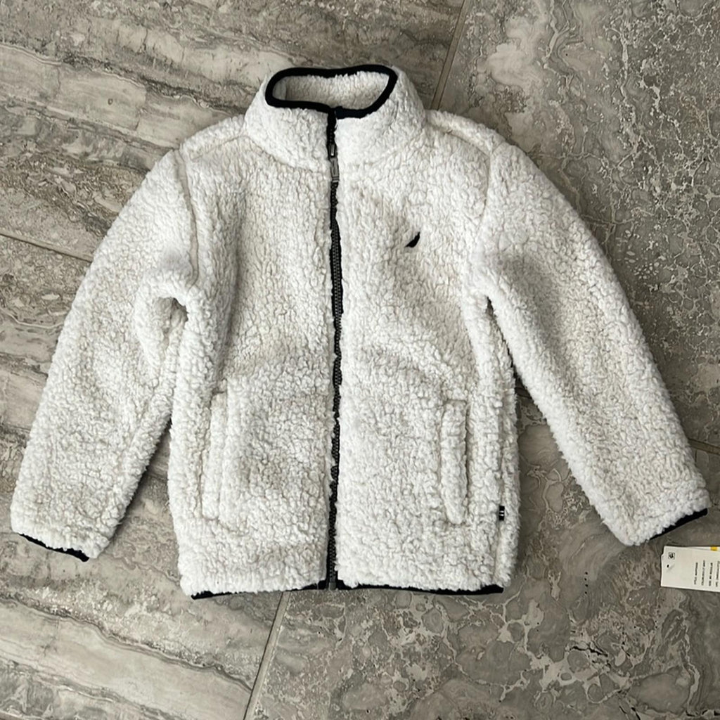 NAUTICA Light Grey Sherpa Jacket, Boy’s Size M(5) Regular New w/Tag