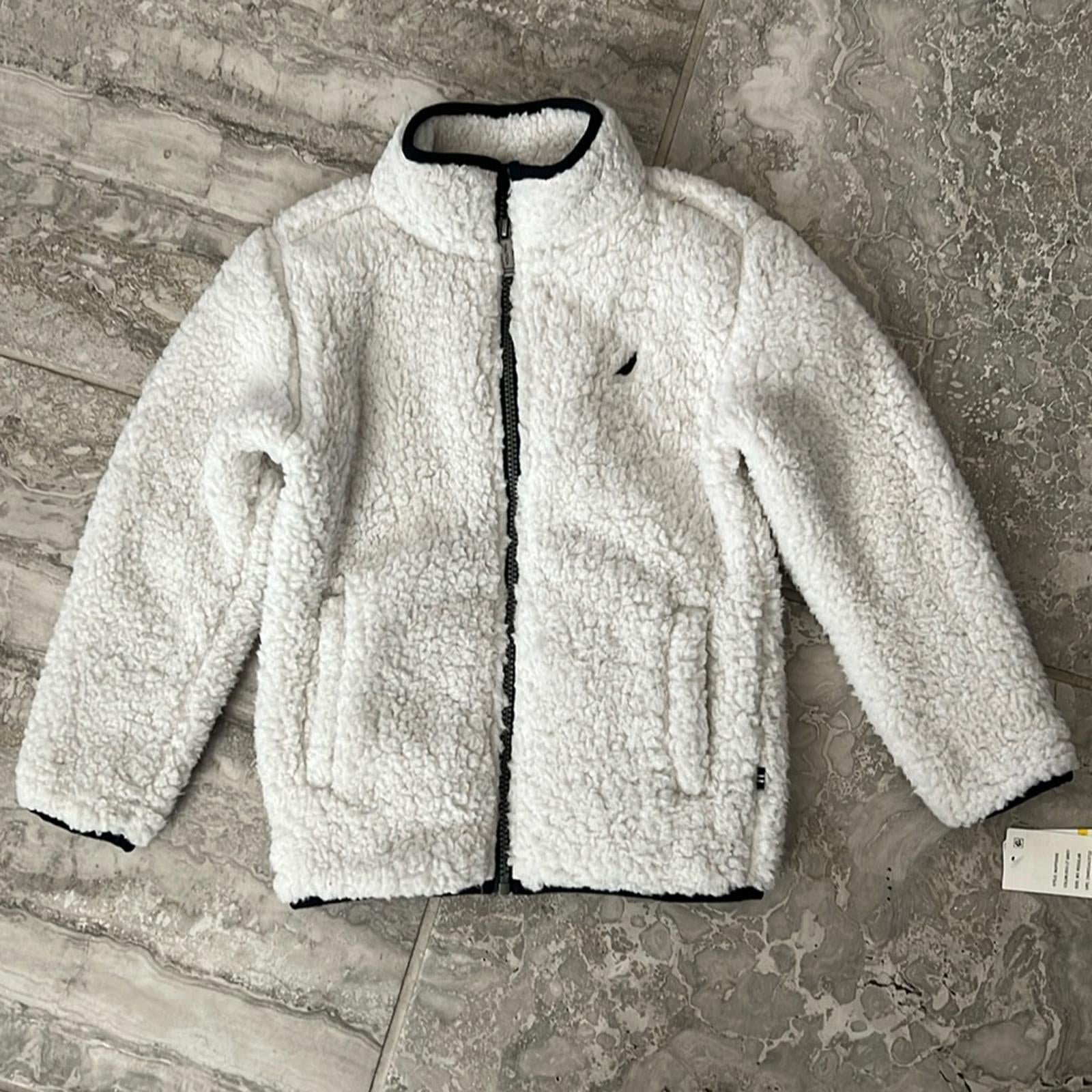 NAUTICA Light Grey Sherpa Jacket, Boy’s Size M(5) Regular New w/Tag