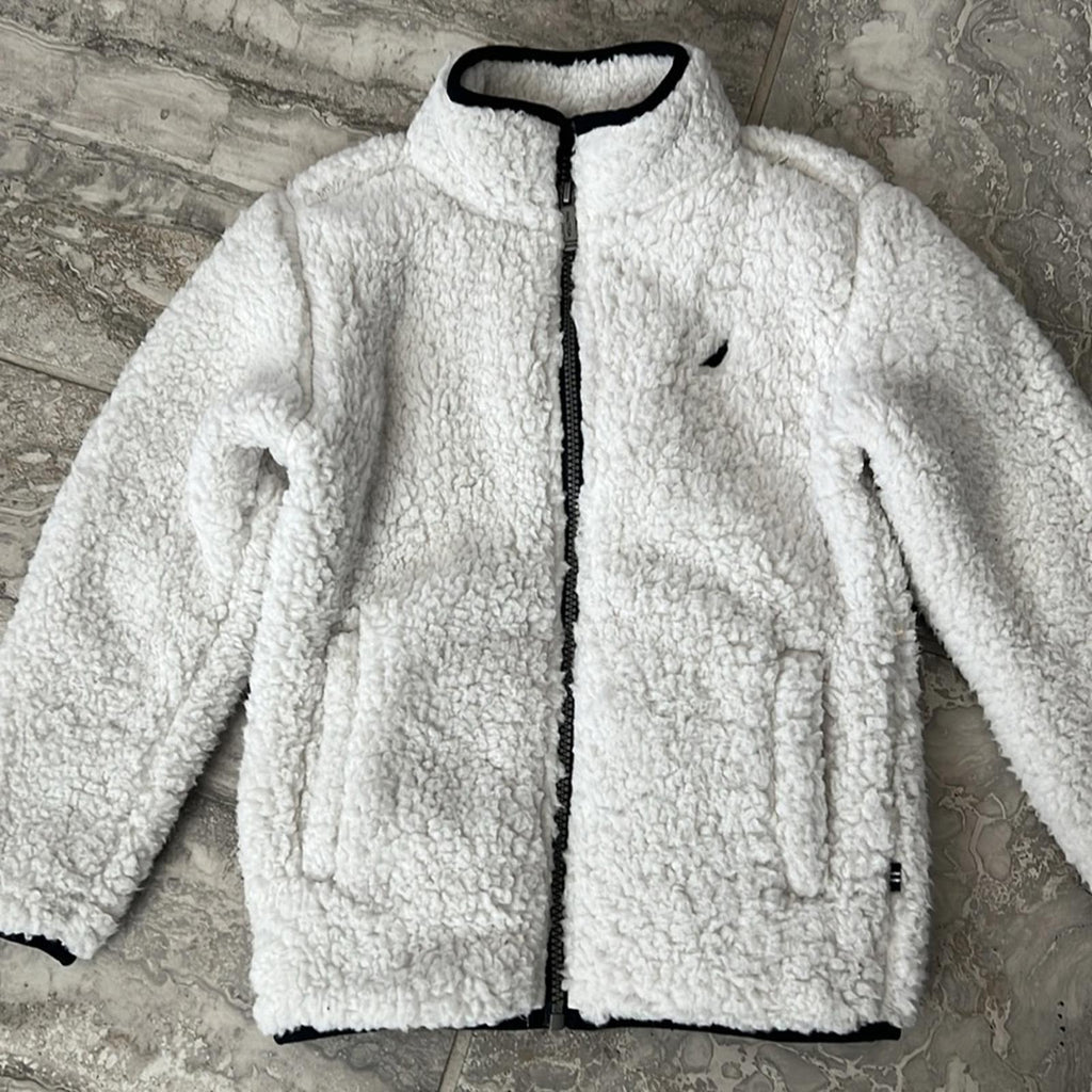 NAUTICA Light Grey Sherpa Jacket, Boy’s Size M(5) Regular New w/Tag