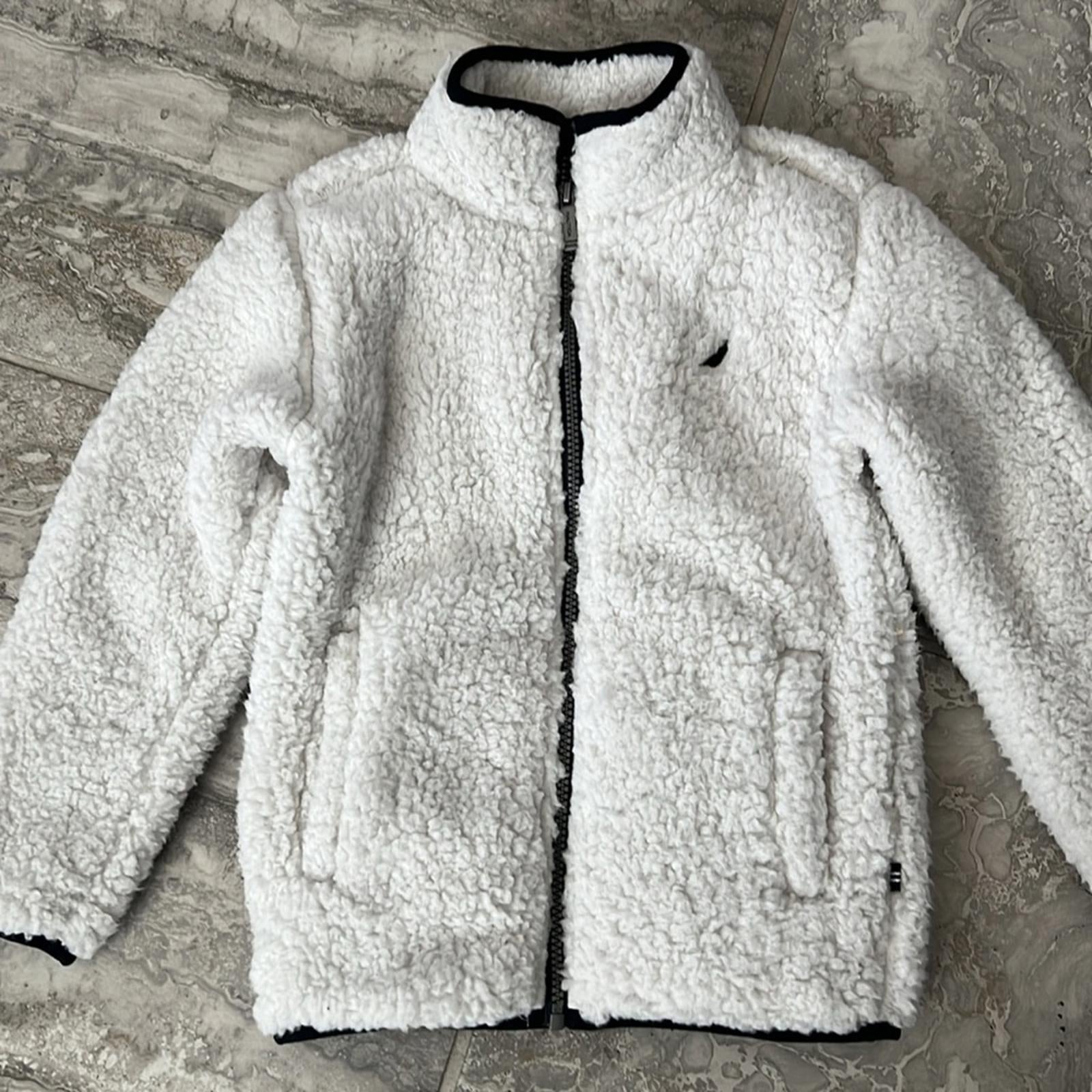 NAUTICA Light Grey Sherpa Jacket, Boy’s Size M(5) Regular New w/Tag