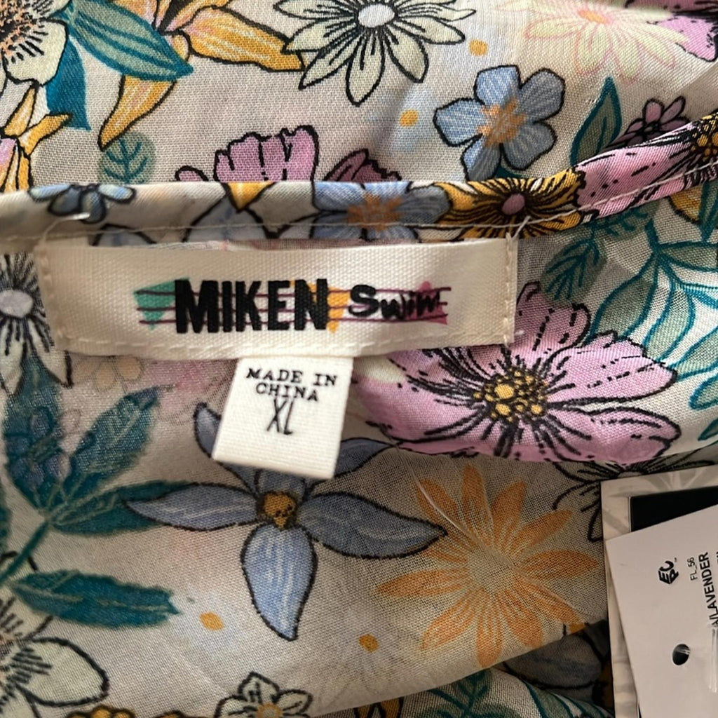 MIKEN' Kimono Cover-Up Swimsuit, Printed Multicolor Juniors’ Size XL