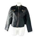 NEW LOOK Faux Leather Jacket in Black+Gold Tone Hardware, Size XL  New w/o Tag
