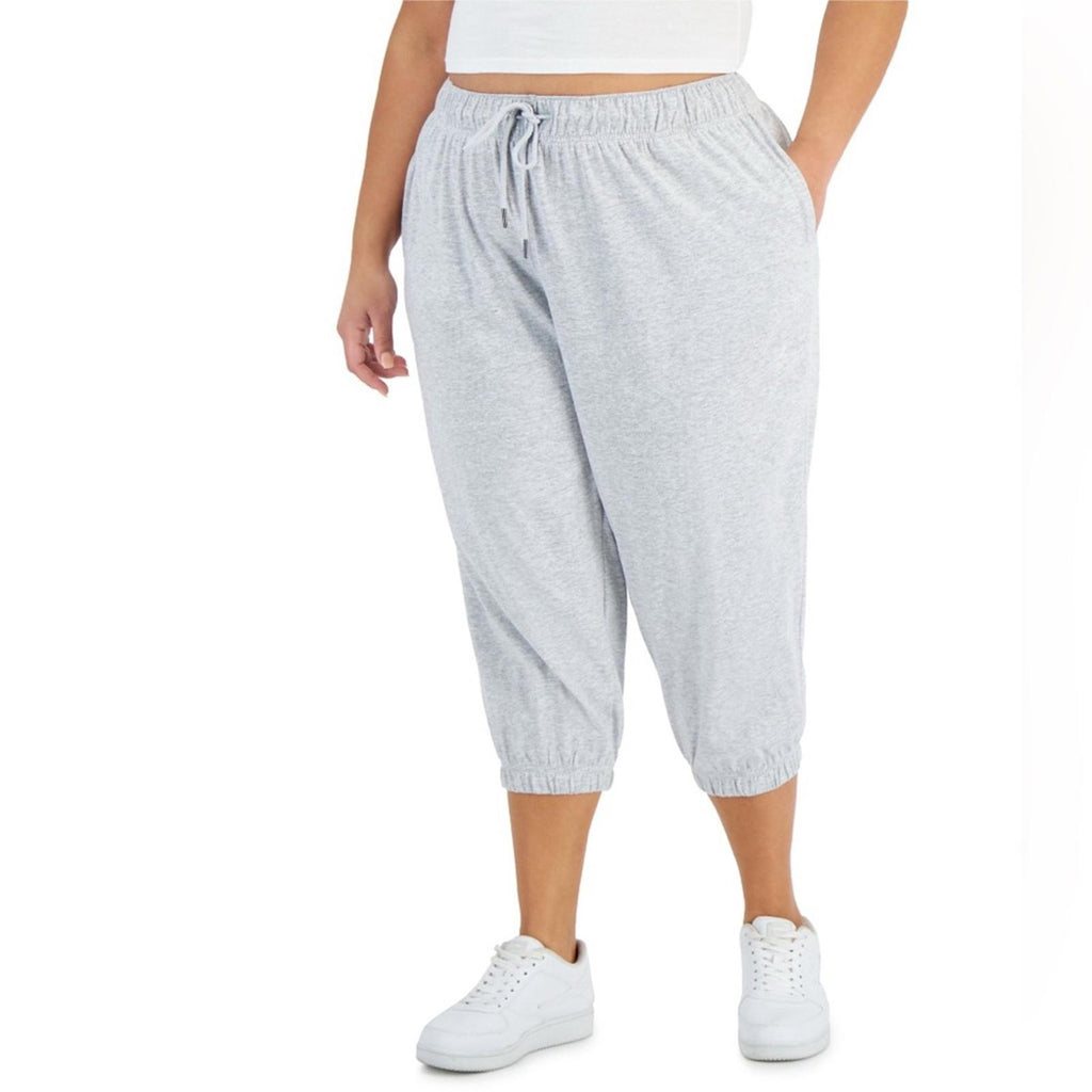 ID Ideology Performance Cropped Jogger Pants in Grey Whisper Heather Size 1X NWT