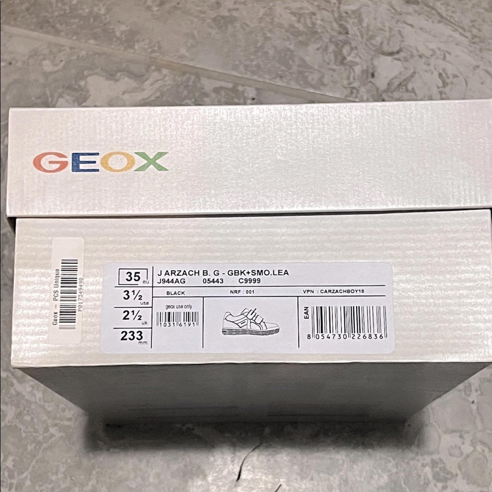 Geox Boys' J Arzach Boy G Trainers in Black, Size 3.5, NEW in Box